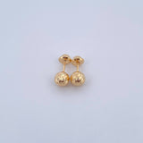 Topos Bola 0.85gr / 6mm Diamantados Oro Amarillo 18K &