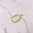 Dije Placa Rectangular 10.45gr / 4.6cm - 3.4cm*2.3cm / Circones Verdes Oro Amarillo 18K #