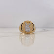 Anillo San Miguel Arcangel 11.95gr / T10 1/2 / Circones Negros Dos Oros Amarillo Blanco 18K $