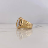 Anillo San Miguel Arcangel 11.95gr / T10 1/2 / Circones Negros Dos Oros Amarillo Blanco 18K $