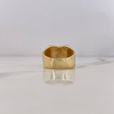 Anillo Octagonal 8gr / T9 1/4 / Circones Blancos Oro Amarillo 18K $