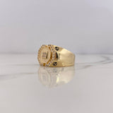 Anillo Octagonal 8gr / T9 1/4 / Circones Blancos Oro Amarillo 18K $