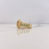 Anillo Correa Corona RX 10.25gr / T9 1/4 / Circones Verdes Blancos Oro Amarillo 18K $