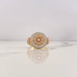 Anillo Timon 9.15gr / T11 1/2 / Circones Blancos Tres Oros 18K $