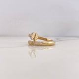 Anillo Clavo 7.95gr / T11 / Circones Blancos Dos Oros Amarillo Blanco 18K $