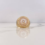 Anillo Timon 11.95gr / T10 / Circones Blancos Tres Oros 18K $