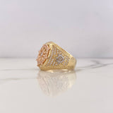 Anillo Timon 11.95gr / T10 / Circones Blancos Tres Oros 18K $