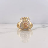 Anillo Bolsa Dinero 8.85gr / T9 3/4 / Circones Blancos Tres Oros 18K $