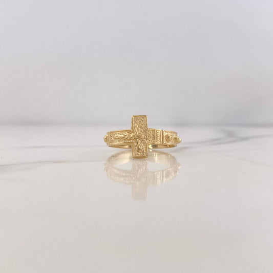 Anillo Puntos Cruz Cristo 2.9gr / T7 3/4 / Oro Amarillo 18K $