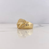 Anillo Buho 13.6gr / T9 3/4 / Circones Negros Blancos Oro Amarillo 18K $