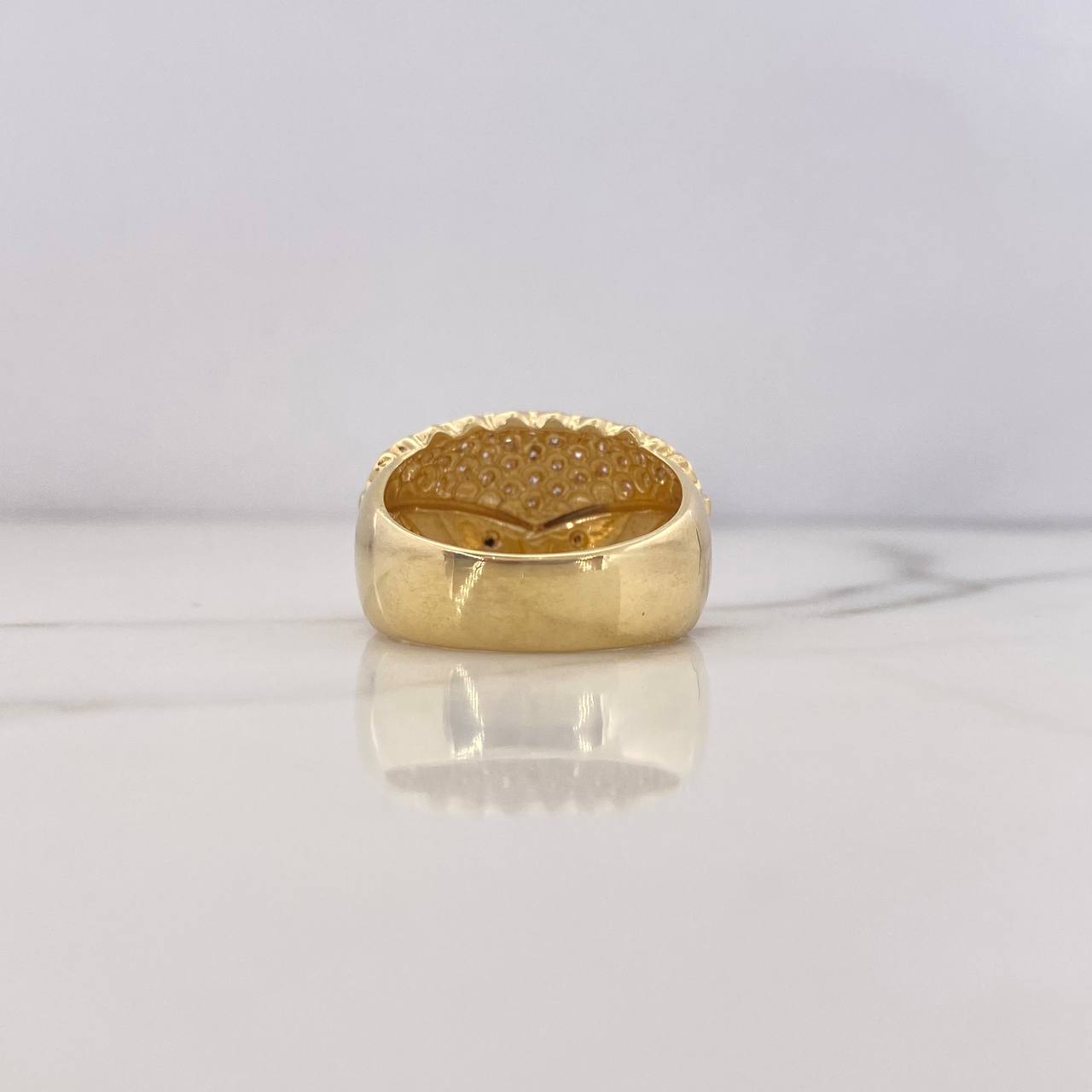 Anillo Buho 13.6gr / T9 3/4 / Circones Negros Blancos Oro Amarillo 18K $