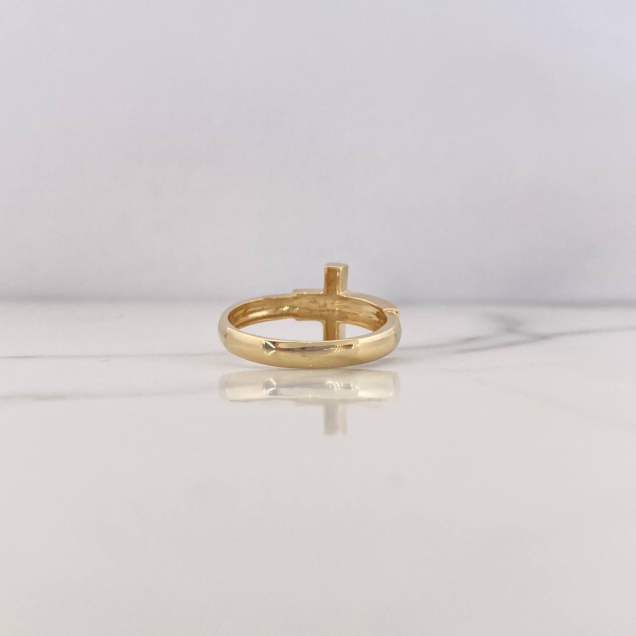 Anillo Cruz Cristo 4.35gr / T10 1/4 / Oro Amarillo 18K $