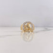 Anillo Herradura Caballo 5.95gr / T9 3/4 / Circones Blancos Dos Oros Amarillo Blanco 18K $