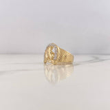 Anillo Herradura Caballo 5.95gr / T9 3/4 / Circones Blancos Dos Oros Amarillo Blanco 18K $