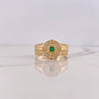 Anillo Brujula Estrella Cardinal 7.4gr / T10 3/4 / Circones Verde Blancos Oro Amarillo 18K $