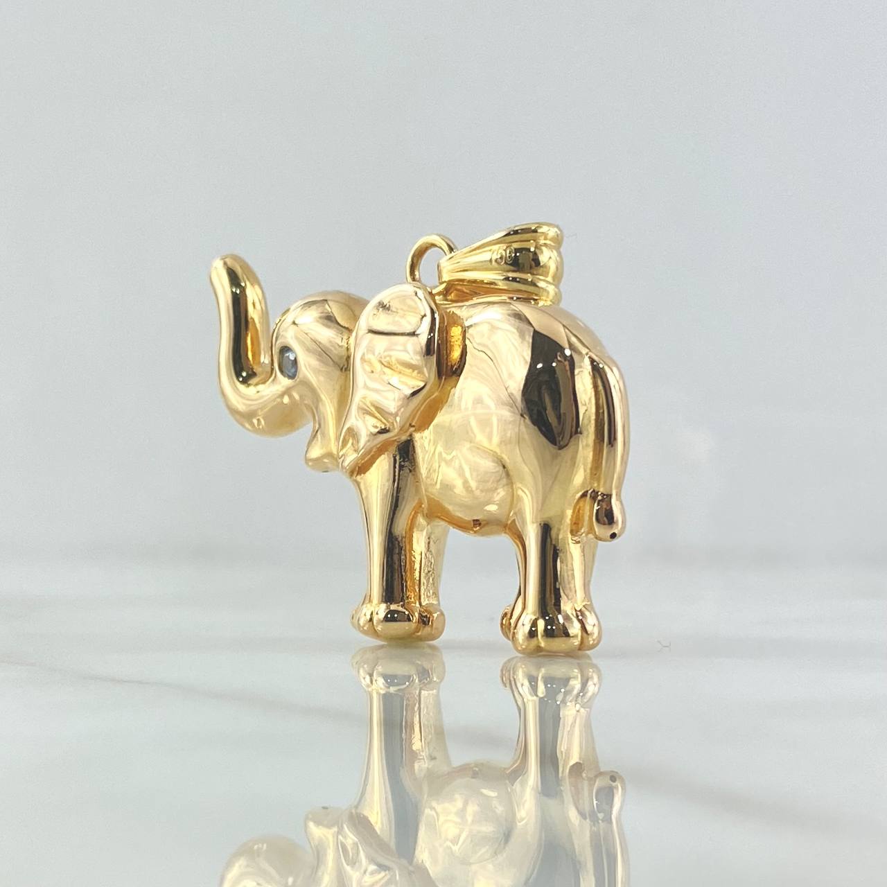 Dije Elefante 4.85gr / 4cm Circones Azules Oro Amarillo Italy +4 (Oferta)