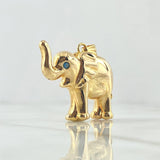 Dije Elefante 4.85gr / 4cm Circones Azules Oro Amarillo Italy +4 (Oferta)