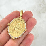 Dije Virgen Milagrosa 11.45gr/5cm Circones Blancos Oro Amarillo (Oferta)