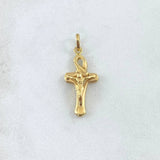 Dije Cristo Cruz Egipcia 1.95gr / 2.8cm Oro Amarillo (Oferta)