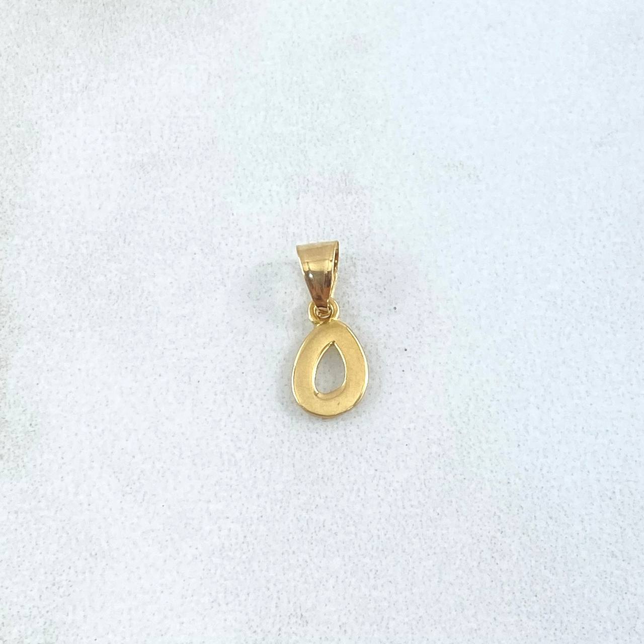 Dije Letra O 0.3gr/1.5cm Liso Oro Amarillo (Oferta)