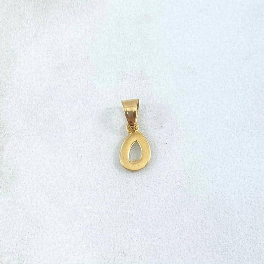 Dije Letra O 0.3gr/1.5cm Liso Oro Amarillo (Oferta)