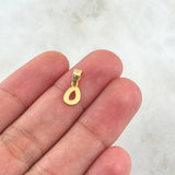 Dije Letra O 0.3gr/1.5cm Liso Oro Amarillo (Oferta)