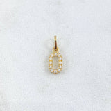 Dije Letra O 0.3gr/1.5cm Circones Blancos Oro Amarillo (Oferta)