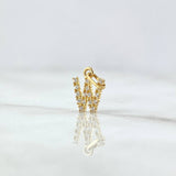 Dije Letra W 0.45gr / 1.4cm Circones Blancos Oro Amarillo* (Oferta)