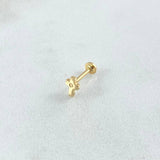 Piercing Cruz 0.45gr / 6mm Rosca Plana Oro Amarillo 18K (Joya) *