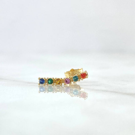 Piercing Lineal Colores 0.6gr / 1.3cm / Circones De Colores Oro Amarillo 18K (Joya) *