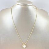 Cadena Aro Seguido Trebol VCyA 3.45gr / 45cm / 1.4mm Resina Blanca Oro Amarillo Nac.Esp. 18K