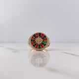 Anillo Ruleta 7.9gr / T11 / Circones Blancos Oro Amarillo 18K $