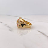 Anillo Ruleta 7.9gr / T11 / Circones Blancos Oro Amarillo 18K $