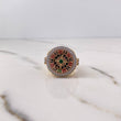 Anillo Ruleta 13.8gr / T10 1/4 / Circones Verde Blancos Dos Oros Amarillo Blanco 18K $