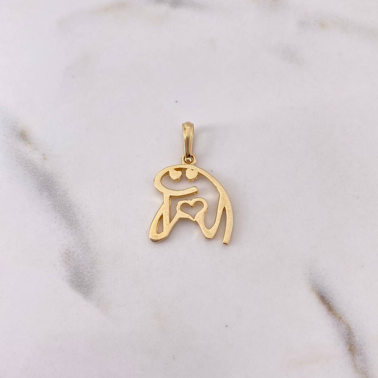 Dije Flork Silueta 2.1gr / 2.5cm / Liso Oro Amarillo 18K $