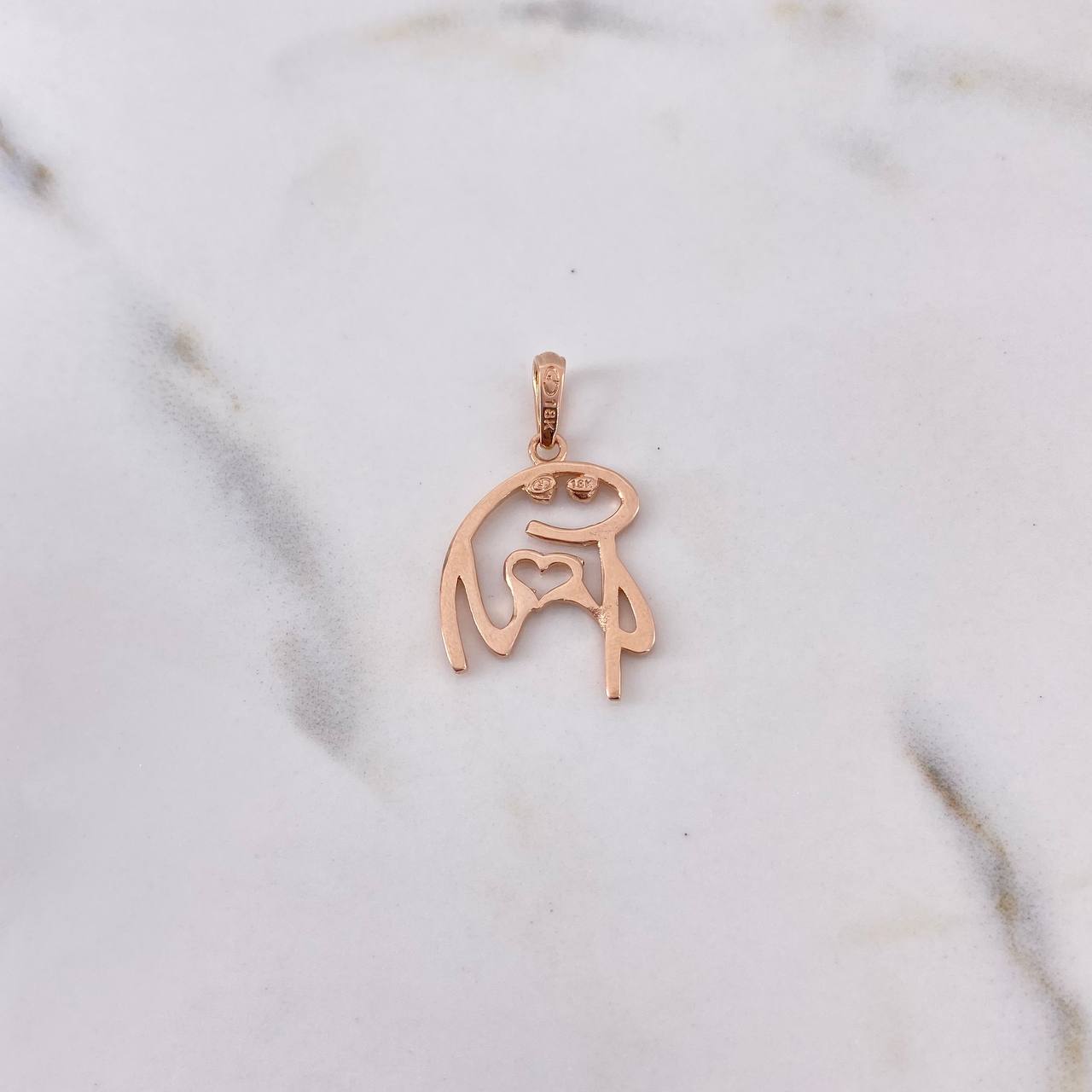 Dije Flork Silueta 2gr / 2.5cm / Liso Oro Rosa 18K $