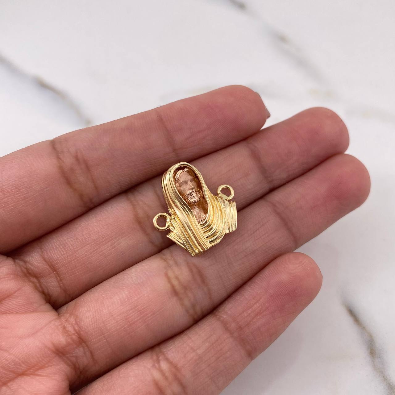 Herraje Rostro Cristo 3.1gr / 1.7cm / Dos Oros Amarillo Rosa 18K $