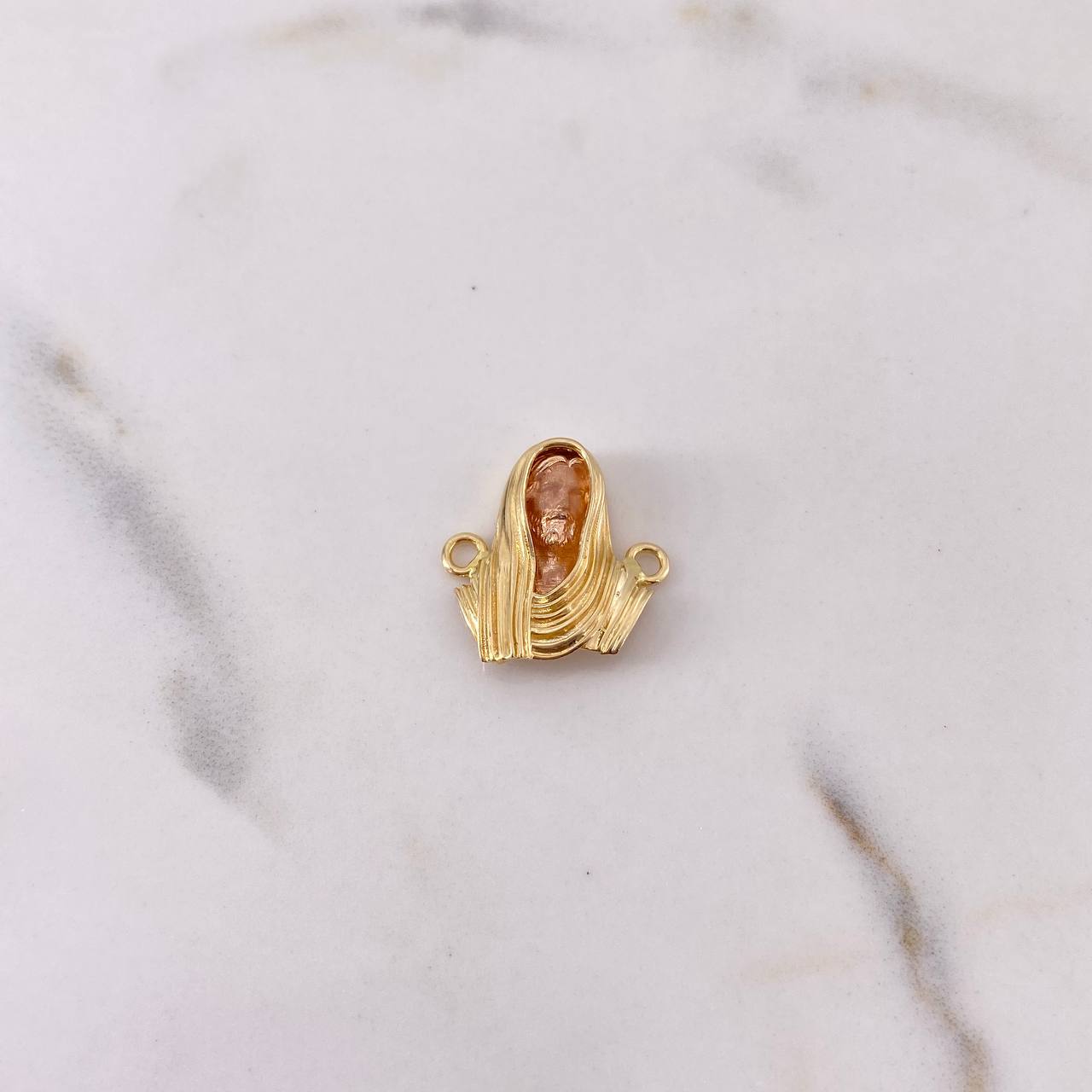 Herraje Rostro Cristo 3.1gr / 1.7cm / Dos Oros Amarillo Rosa 18K $