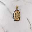 Dije Virgen Guadalupe 14.85gr / 5.2cm / Circones Negros Blancos Dos Oros Negro Amarillo 18K $