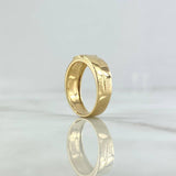 Anillo Argolla Diagonal Basteada 4.45gr / T6 / Circones Blancos Oro Amarillo 18K ©