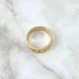 Anillo Argolla Romana 6.1gr / T9 / Circones Blancos Oro Amarillo 18K ©