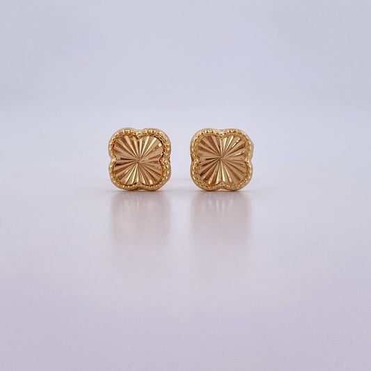 Topos Trebol VCyA 0.85gr / 7.1mm Diamantados Oro Amarillo 18K &