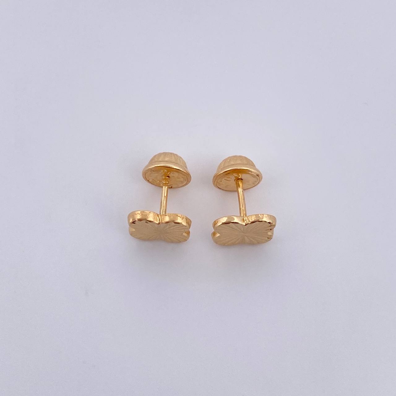 Topos Trebol VCyA 0.7gr / 6.7mm Diamantados Oro Amarillo 18K $