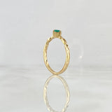 Anillo Solitario Cuatro Garras En Onda 2.1gr / T7 3/4 / Esmeraldas 34pts Oro Amarillo 18K (Joya) ©