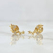 Topos Arco De Estrellas 0.85gr / 1cm / Circones Blancos Oro Amarillo 18K *