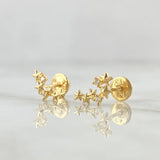 Topos Arco De Estrellas 0.85gr / 1cm / Circones Blancos Oro Amarillo 18K *