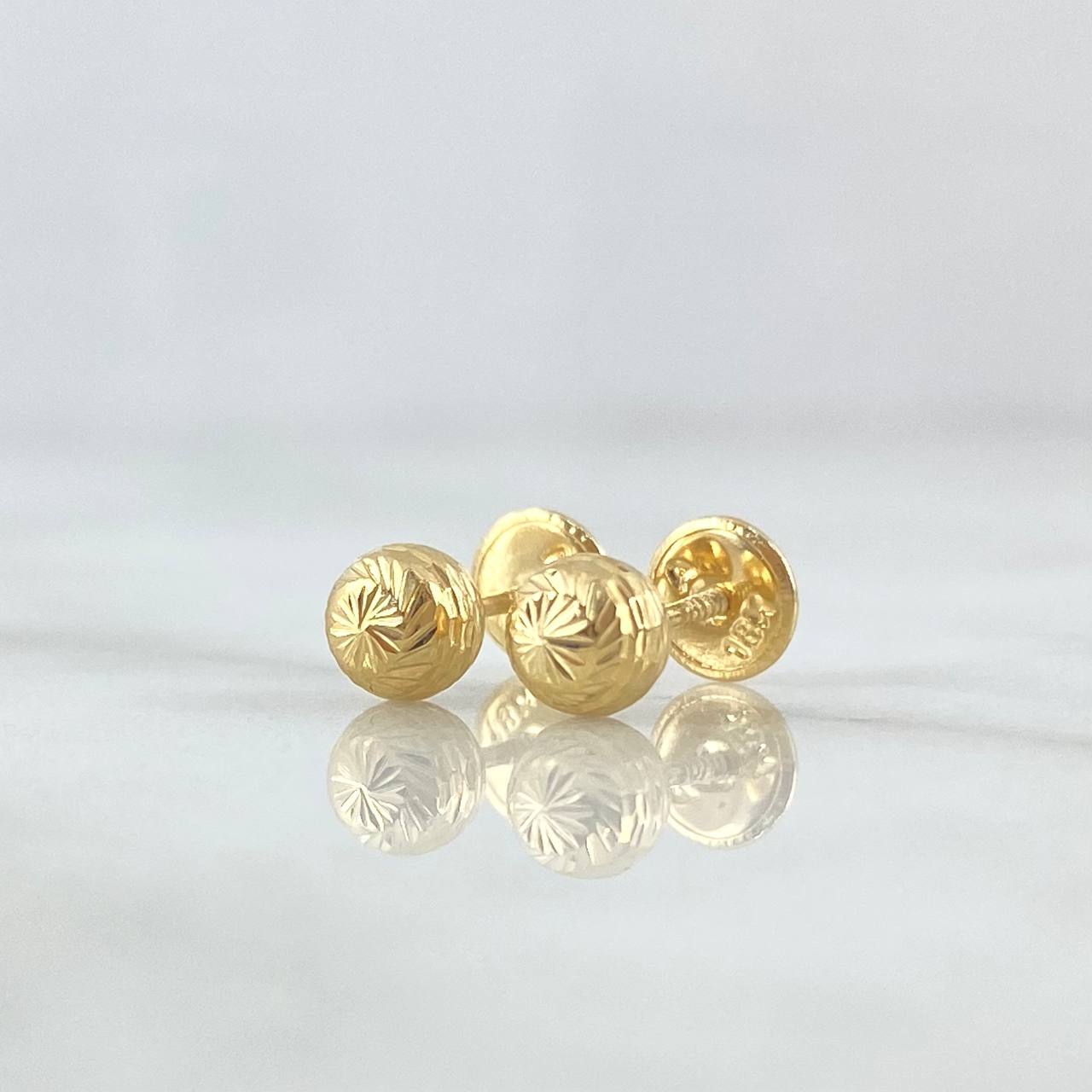 Topos Bola 0.75gr / 5mm Diamantada Lineal Oro Amarillo 18K *