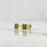 Topos Trebol 0.75gr / 6mm Borde Punteado Resina Verde Oro Amarillo 18K