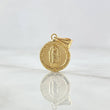 Dije Virgen Guadalupe 0.9gr / 2cm / Circulo Texturizado - Cargador Liso Oro Amarillo 18K ©