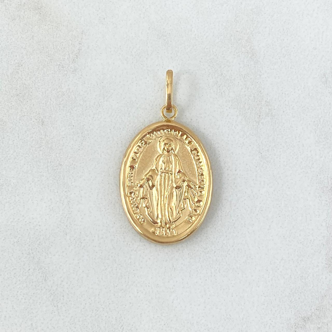 Dije Medalla Virgen Milagrosa 1.5gr / 2.8cm / Lisa Oro Amarillo 18K ©